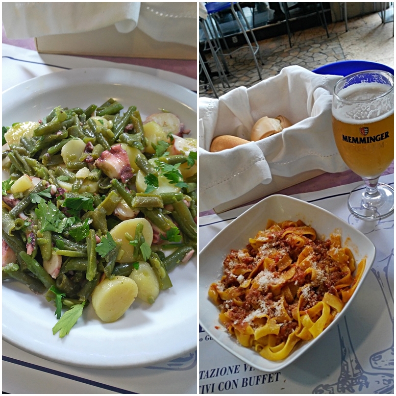 Ragu al bolognese and octopus salad in Mio Bar, Bologna - Pubtourist